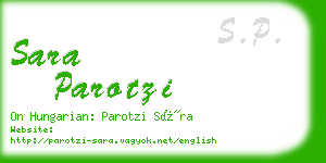 sara parotzi business card